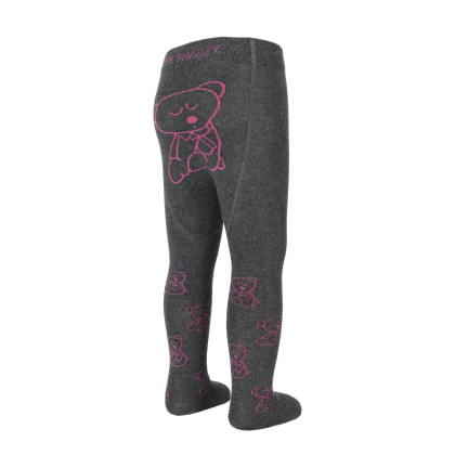 Punčocháče s protiskluzem 3x ABS vel. 92/98 tm. šedé s medvídky Be Snazzy