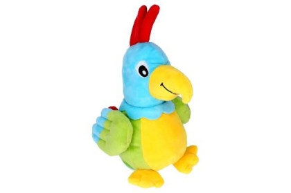 Papoušek mluvící plyš 24 cm na baterie se zvukem