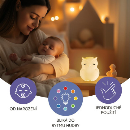 Silikonová LED noční lampička s hudbou vel. L Zopa