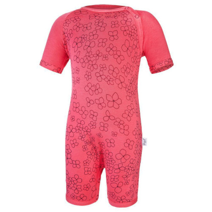 Overal tenký krátký tisk Outlast® UPF 50+ jahodový, kytičky