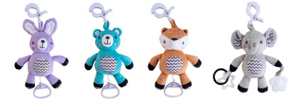 Natahovací hrací strojek plyš 30 cm závěs na postýlku/kočárek Babyted