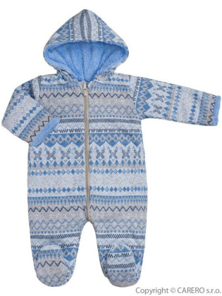 Zimní kojenecká kombinéza Baby Service Etnik zima modrá