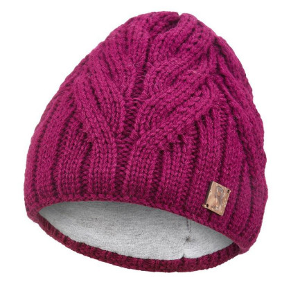Čepice pletená vzor Outlast ® - fialovobordová Vel. 5 (49-53cm)