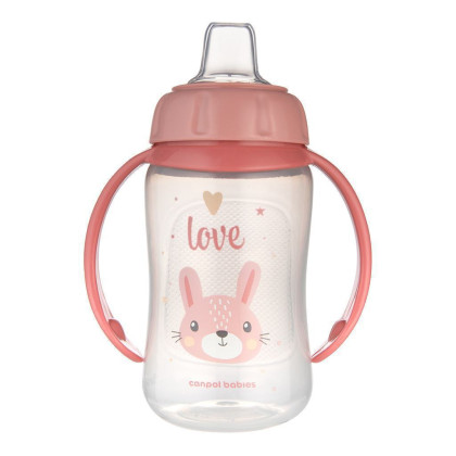 Hrneček tréninkový Cute Animals se silikonovým pítkem 320 ml Canpol babies