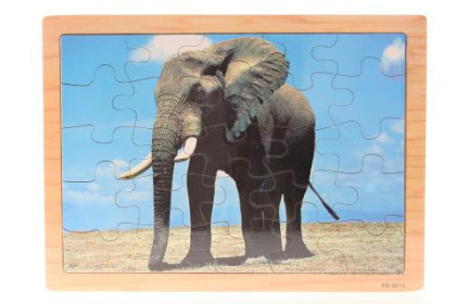 Puzzle dřevěné slon 25 dílků