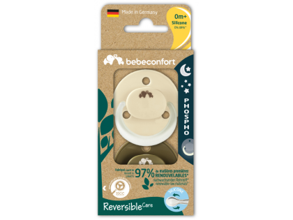 Šidítko silikonové Physio Air Eco svítící 2 ks 0 m+ Bebeconfort Sand/green