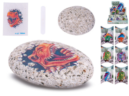 Kamínek se samolepkou dinosaura
