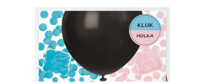 Balónek Babyshower je to kluk nebo holka? bez potisku s konfetami