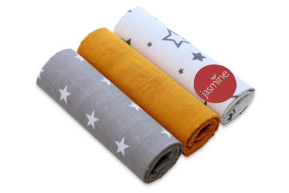 Mušelínové pleny sada mix Unisex 60x80 cm 3 ks Jasmine