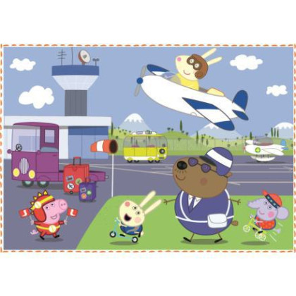 Puzzle 4v1 Peppa Pig/Prásátko Pepa Vzpomínka na prázdniny, 12+15+20+24 dílků