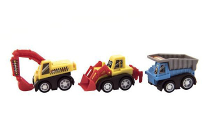 Sada auto mini 5 cm stavební stroje 6 ks