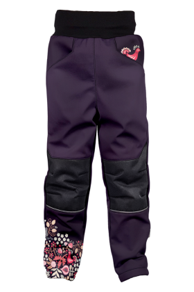 Softshellové kalhoty dětské Sova fialová