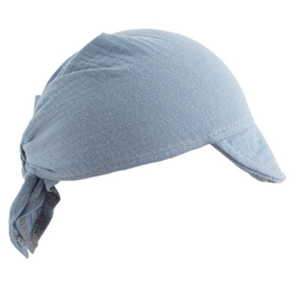 Dětský letní mušelínový šátek s kšiltem blue New Baby