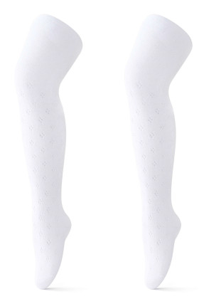 Dětské bavlněné ažurové punčocháče bílé Be Snazzy