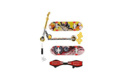 Sada skateboard šroubovací, koloběžka prstová a waveboard