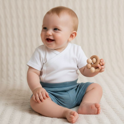 Kraťasy vzor obdélníky modrá Baby Service