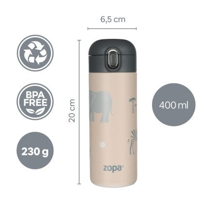 Termoska na tekutiny s brčkem 400 ml Zopa