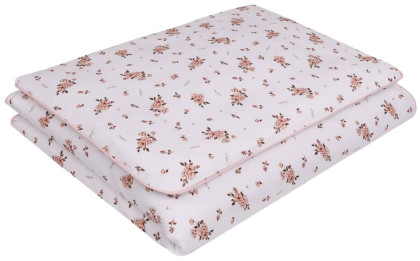 Dětské povlečení do postýlky 100 x 135 cm bavlněný satén Růžové květy Infantilo 