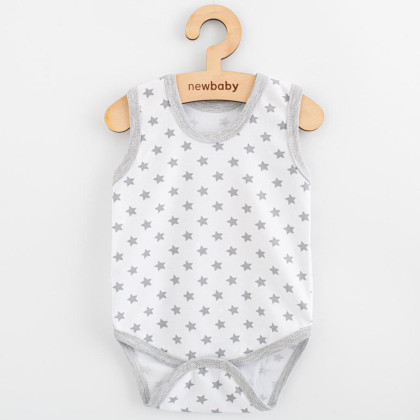 Kojenecké body bez rukávů New Baby Classic II hvězdičky šedé kluk 