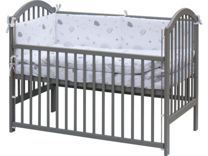 Dětská postýlka s kompletní výbavou, 120 x 60, šedá Krena Scarlett