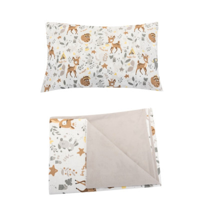 Povlečení 120x90 cm (peřinka + polštářek) Lesní zvířátka/béžová Bomimi 