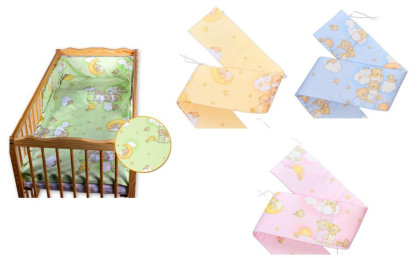 Ochranný límec mantinel (100% bavlna + molitan) 180 x 25 cm Medvídek na mráčku