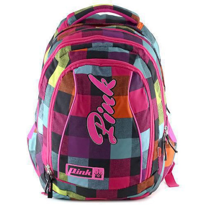 Studentský batoh 2v1 Pink Backpack Pink Rainbow