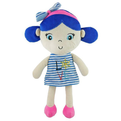 Edukační plyšová panenka Baby Mix námořník holka blue