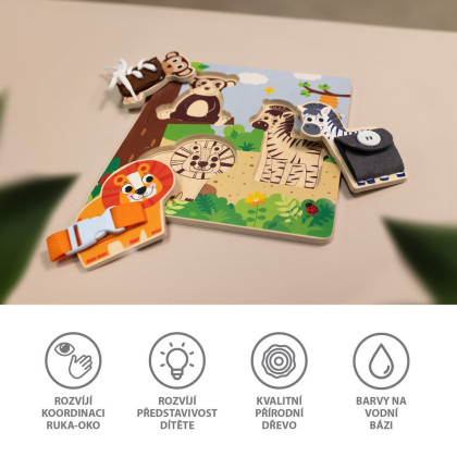 Dřevěné montessori puzzle, Wood Zopa