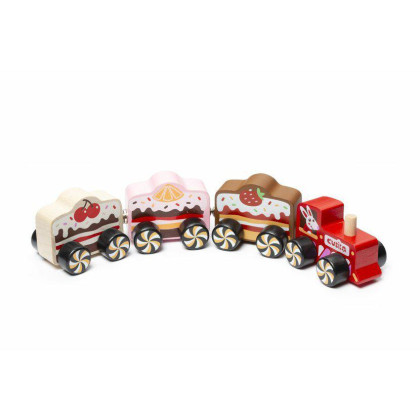 Vlak "Cakes" - dřevěný vláček s magnety Cubika
