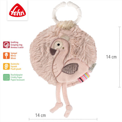 Plyšová knížka plameňák, Pink Baby Fehn