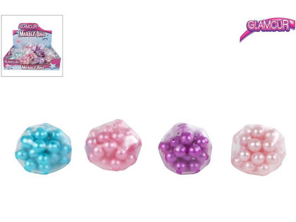 Glamour antistresový míček s křupajícími kuličkami 5 cm