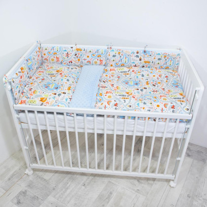 5 dílná sada do postýlky Minky World 100 x 135 cm Esito - modrá