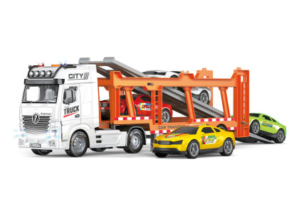 Auto tahač na setrvačník 56 cm s auty set 4 ks