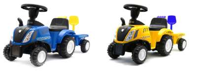 Dětské odrážedlo traktor s vlečkou a nářadím Baby Mix New Holland