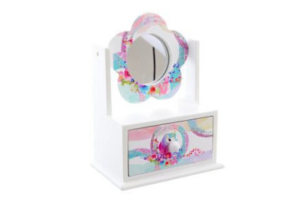 Šperkovnice dřevěná jednorožec se zrcátkem