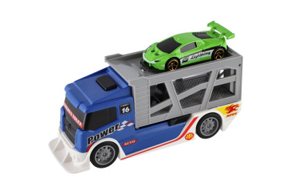 Auto kamion přepravník + plastové auto 15 cm na volný chod