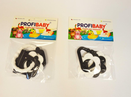 Profibaby Baby kousátko s klipem černobílé