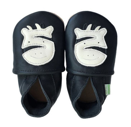 Kožené capáčky Barefoot Vel. M (6-12 měs.) Hopi Hop