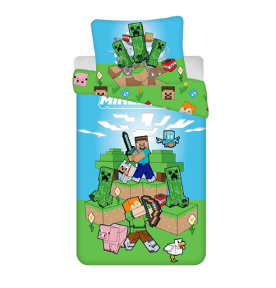 Povlečení Minecraft Outdoor Mobs 140 x 200, 70 x 90 cm Jerry Fabrics