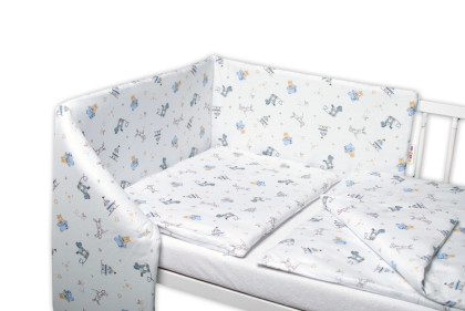 3-dílná sada Mantinel s povlečením Hračky bílá 135x100 cm Baby Nellys