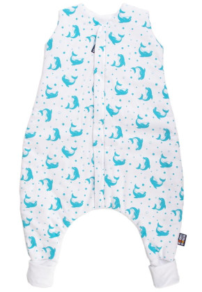 Letní bio spací pytel s nohavicemi delfínci aqua Kaarsgaren