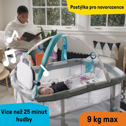 Postýlka s ohrádkou na hraní a klavírem 3 v 1 Kick & Snooze™ 0 m+ Baby Einstein