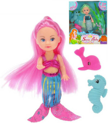 Panenka mořská panna 9cm s doplňky 