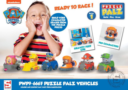 Autíčka gumová puzzle 3D Tlapková Patrola