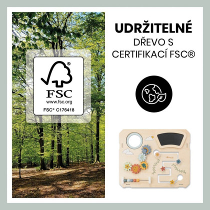 Aktivity centrum Play board na dřevěné židličky Alpha+/Beta+/Arketa Hauck