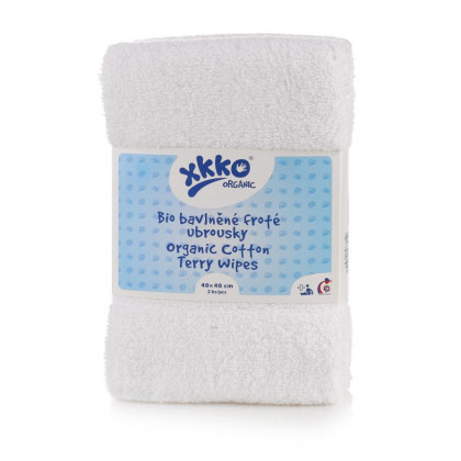 BIO bavlněné froté ubrousky XKKO Organic 40x40 cm 2 ks