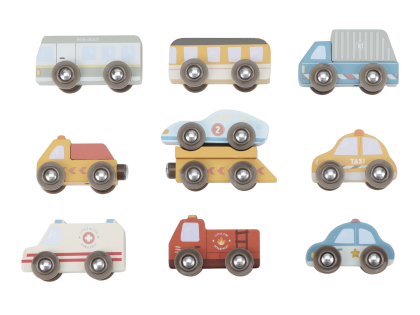 Sada dřevěných autíček Little Dutch