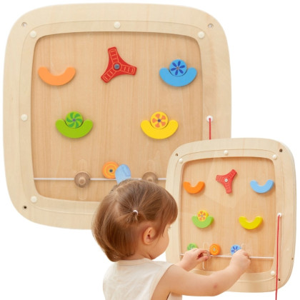 Dřevěný nástěnný panel - cvrnkací hra Viga