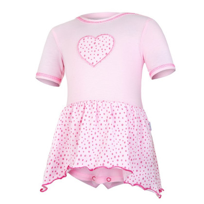 Body šaty tenké KR Outlast® - růžová baby/růžová-puntík lesk